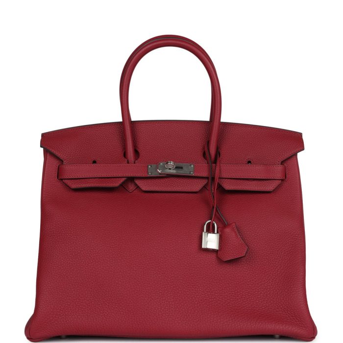 Handmade Bag HB 35 Rouge Grenat top-grade leather Palladium Hardware