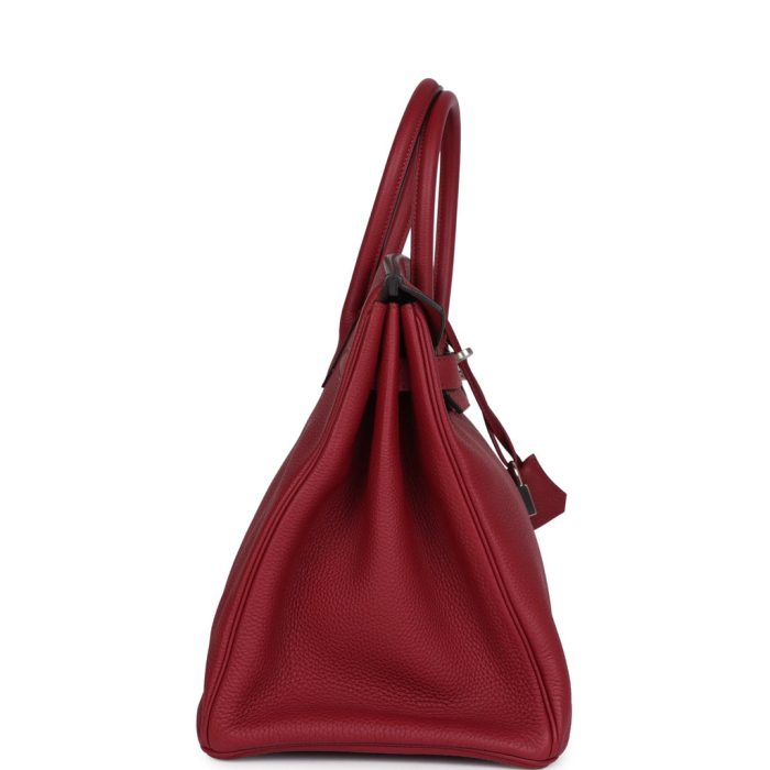 Handmade Bag HB 35 Rouge Grenat top-grade leather Palladium Hardware - Image 3