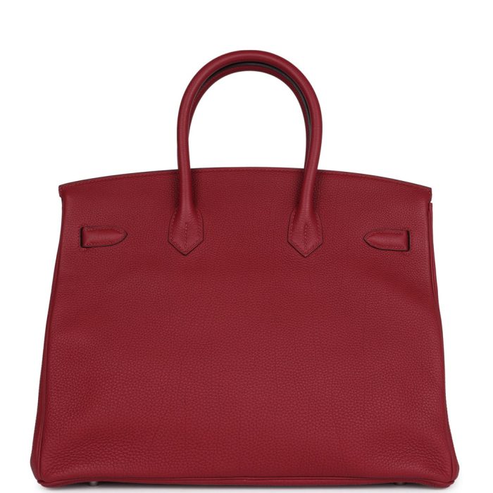 Handmade Bag HB 35 Rouge Grenat top-grade leather Palladium Hardware - Image 4