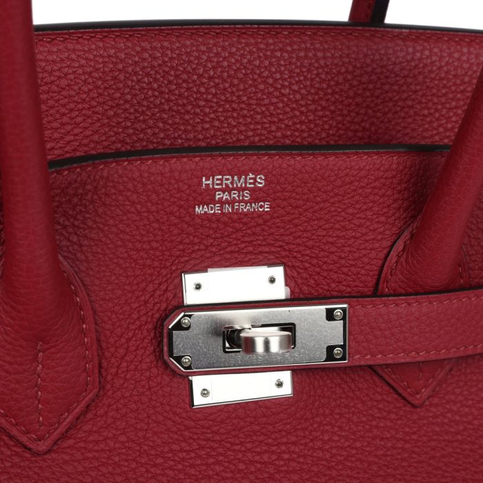 Handmade Bag HB 35 Rouge Grenat top-grade leather Palladium Hardware - Image 6
