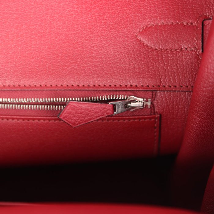 Handmade Bag HB 35 Rouge Grenat top-grade leather Palladium Hardware - Image 8