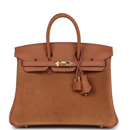 Handmade Bag HB 25 Chamois Grizzly and Gold top-grade leather Gold Hardware